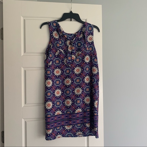 Soprano blue/purple patterned dress size M - Picture 2 of 2